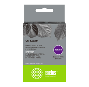Картридж ленточный Cactus CS-TZE211 черный для Brother 1010 / 1280 / 1280VP / 2700VP