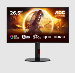 Монитор AOC 26, 5" Q27G4ZDR,  16:9,  QD-OLED,  QHD,  0, 03ms,  400cd,  240Hz,  HDMI,  DP,  USB,  HAS