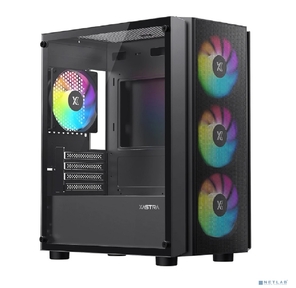 XASTRA Корпус A402M 4FRGB Black mATX / Mesh / full-size TG / 4x120mm FRGB fans /  A402M-4FC12F-BK