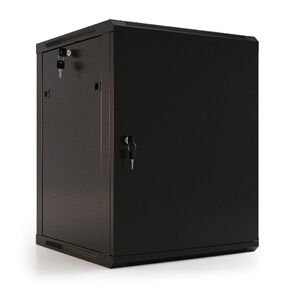 Hyperline TWB-0645-SR-RAL9004 Шкаф настенный 19-дюймовый  (19"),  6U,  367x 600х 450мм,  металлическая передняя дверь с замком,  две боковые панели,  цвет черный  (RAL 9004)  (разобранный)