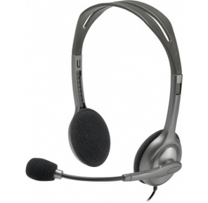 Наушники с микрофоном Logitech Stereo H110 серебристый 1.8м накладные оголовье  (981-000459)