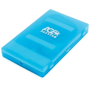 Внешний корпус 2.5" SATA HDD / SSD AgeStar SUBCP1 blue  (USB2.0,  пластик,  безвинтовая конструкция)  (SUBCP1  (BLUE))