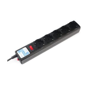 Surge protector Power Cube 3.0 m 5 outlets  (Black graffite) 10A  /  2.2kW