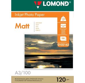 Фотобумага LOMOND Односторонняя Матовая / Матовая A3 / 120 / 100л.
