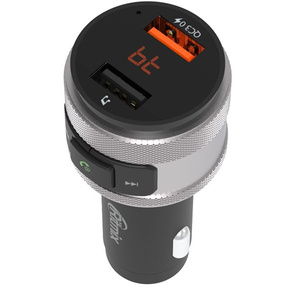 Автомобильный FM-модулятор Ritmix FMT-A707 черный MicroSD BT USB  (80000131)