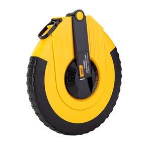 Мерная лента Deli DL9850ZY 50м x 14.5мм Ударопрочный корпус. Основной класс точности. Метрическое полотно из стекловолокна и ПВХ.