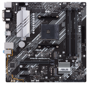 ASUS PRIME B550M-A / CSM,  Socket AM4,  B550,  2*DDR4,  D-Sub+DVI+HDMI,  SATA3 + RAID,  Audio,  Gb LAN,  USB 3.1*8,  USB 2.0*4,  COM*1 header  (w / o cable),  mATX ; 90MB14I0-M0EAYC