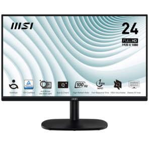 MSI 23.8" Pro MP245V черный VA LED 4ms 16:9 HDMI матовая 300cd 178гр / 178гр 1920x1080 100Hz VGA FHD 3.07к
