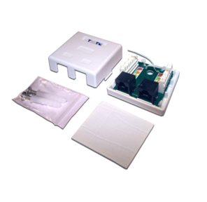 Настенная розетка,  2 порта RJ-45 категории 6,  STP,  белая