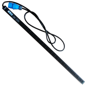 Вертикальный блок розеток,  20xC19,  250V,  32A,  A / V-метр,  шнур 3 метра,  вилка IEC309