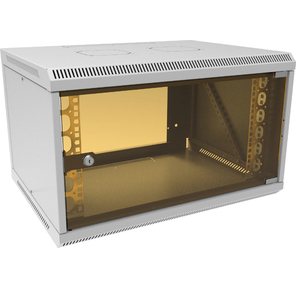 Шкаф коммутационный Suprlan  (05-1063) настенный 6U 600x450мм пер.дв.стекл направл.под закл.гайки 70кг RAL 7035 385мм 15.7кг 360мм