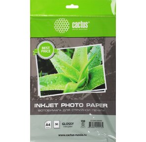 Фотобумага Cactus CS-GA415050ED A4 / 150г / м2 / 50л. / белый глянцевое для струйной печати