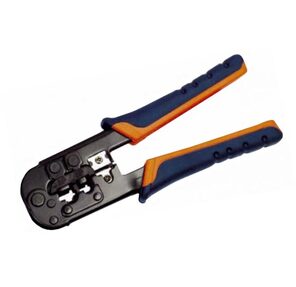 ITK TM1-B10H Инструмент обжимной для RJ-45,  RJ-12,  RJ-11,  без фиксации,  с резиновой ручкой,  сине-оранжевого цвета.