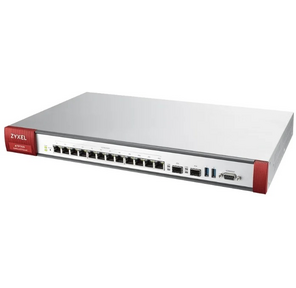 Zyxel ZyWALL ATP700 Firewall,  Rack,  12 Configurable  (LAN  /  WAN) GE,  2xSFP,  2xUSB3.0,  AP Controller  (8 / 264) Ports,  Device HA Pro,  Sandbox,  and Botnet Filter,  1 Year Gold Subscription  (Full UTM -functional,  SecuReporter and control 264 AP)