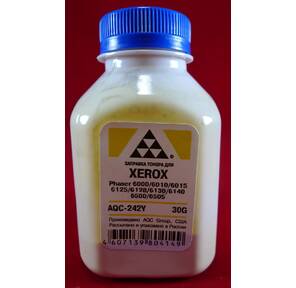 Тонер XEROX Phaser 6000 / 6010 / 6015 / 6125 / 6128 / 6130 / 6140 / 6500 / 6505 Yellow,   (фл.30г.) AQC фас. России