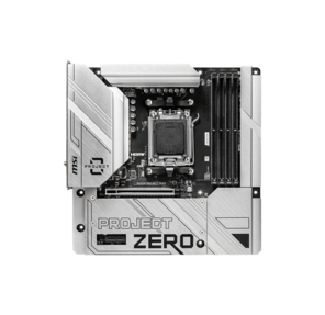 Материнская плата MSI B650M PROJECT ZERO B650,  AM5,  4DDR5,  1PCI-Ex16,  2PCI-Ex1,  2M.2,  4SATA3.0,  1USB3.2Gen2x2,  5USB3.2Gen2,  4USB3.2Gen1,  6USB 2.0