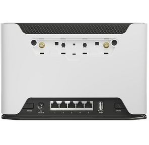 MikroTik Chateau LTE12 kit with 716MHz four core CPU,  256MB RAM,  5 x Gigabit LAN,  two wireless interfaces  (built-in 2.4Ghz 802.11b / g / n two chain wireless with integrated antennas,  built-in 5Ghz 802.11