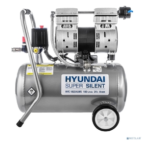Компрессор поршневой Hyundai HYC 18224LMS безмасляный 180л / мин 24л 1000Вт серебристый