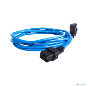 REM Шнур питания с фиксатором IEC 60320 C19 / IEC 60320 C20,  16 А  /  250 В  (3 * 1, 5),  длина 1, 8 м,  синий R-16-Cord-C19-C20-1.8-Blue