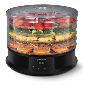 BRAYER BR1902 Сушилка для овощей,  250 Вт,  5 поддон, разм 32*32 см, регул темп