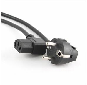 Кабель Cablexpert Кабель питания Cablexpert PC-186A-VDE,  1.8м,  Schuko- C13,  VDE,  10А,  Сечение провода: 0, 75 мм2,  черный,  угловой разъем,  с заземлением,  пакет {100}