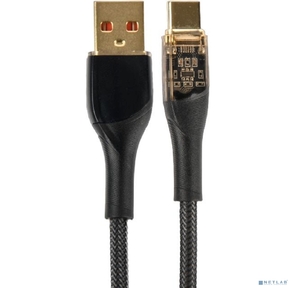 PERFEO Кабель USB A вилка - USB Type-C вилка,  20W,  нейлон,  черный,  длина 1 м.,  PREMIUM  (U4710)