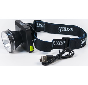 Фонарь налобный Gauss GFL401 черный 5Вт лам.:светодиод.  (GF401)