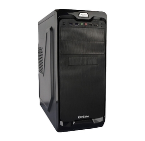 Exegate EX269435RUS Корпус Miditower UN-604 Black,  ATX,  <UN350,  120mm> 2*USB+2*USB3.0,  Audio