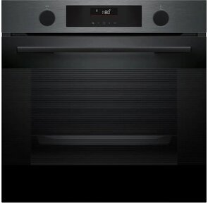 Serie 4,  духовой шкаф, цвет черная нержавеющая сталь, класс энергоэффективности А,  8 режимов,  66 литров,  EcoClean на задней стенке,  телескопические направляющие 1 уровень,  пр-во Турция
