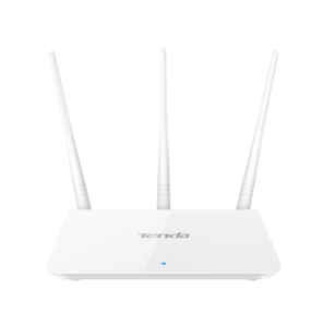 Tenda WiFi Router F3  (2.4GHz,  Wlan 300Mbps,  802.11bgn+4xLAN RG45 10 / 100+1xWAN) 3x5dBi ext Antenna