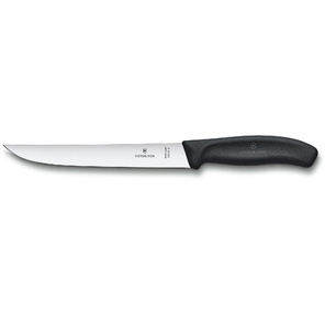 Нож кухонный Victorinox Swiss Classic  (6.8103.18B) стальной разделочный лезв.180мм прямая заточка черный блистер