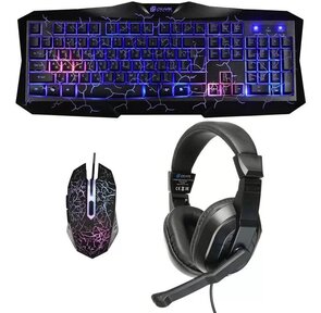 Наушники с микрофоном Oklick HS-HKM100G  (KB+Mouse) черный 2.2м мониторы оголовье  (HS-HKM100G)