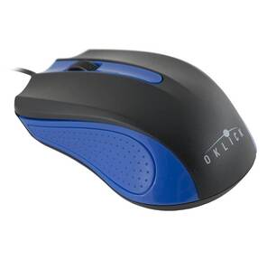 Мышь Oklick 225M черный / синий оптическая  (1200dpi) USB  (2but)