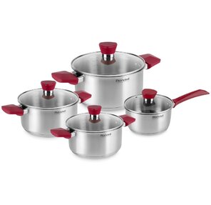 Набор 8 предметов  (кастрюли 18,  20, 24 ковш 16) Strike Rondell  (ST) RDS-818