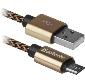 Кабель USB2.0 TO MICRO-USB 1M GOLD USB08-03T 87800 DEFENDER