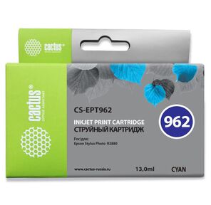 Cactus CS-EPT962 Картридж струйный голубой для Epson Stylus Photo R2880  (13мл)
