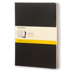 Блокнот Moleskine CAHIER JOURNAL QP322 XLarge 190х250мм обложка картон 120стр. клетка черный  (3шт)