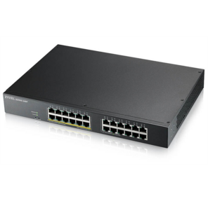 Гибридный Smart L2 коммутатор PoE+ Zyxel NebulaFlex GS1915-24EP,  rack 19",  24xGE  (12xPoE+),  бюджет PoE 130 Вт,  автономное / облачное управление
