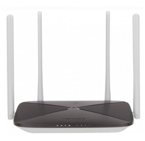 AC1200 dual Band Wi-Fi router,  MediaTek chipset,  up to 867 Mbps at 5 GHz + up to 300 Mbps at 2.4 GHz,  802.11 ac / a / b / g / n,  1 WAN port 10 / 100 Mbps + 4 LAN ports 10 / 100 Mbps,  4 fixed antennas 5 dBi