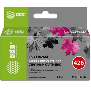 Cactus CS-CLI426M Картридж струйный пурпурный для Canon Pixma MG5140 / 5240 / 6140 / 8140 / MX884  (8.2мл)