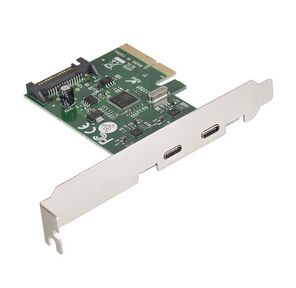 Exegate EX283715RUS Контроллер EXE-313 PCI-Ex4,  2*USB3.1 Type-C ext,  разъем доп.питания  (OEM)