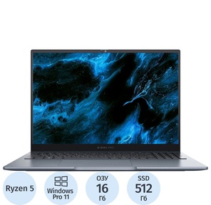 Ноутбук Digma Pro Pactos Ryzen 5 7430U 16Gb SSD512Gb AMD Radeon Graphics 16" IPS WUXGA  (1920x1200) Windows 11 Pro dk.grey WiFi BT Cam 5500mAh  (DN16R5-ADXW04)