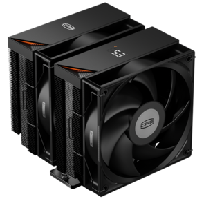 Кулер для процессора /  PCCooler RT620 Digital BK  (250W,  4-pin PWM,  LED temp.,  157mm,  ,  6x6mm,  2x120mm,  73.32CFM,  34.9dBA,  2200RPM,  S: 1851,  1700,  1200,  115X,  AM5,  AM4,  black)