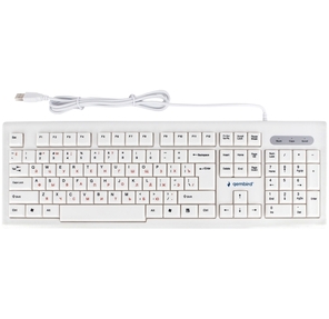 Gembird KB-8354U,  Клавиатура USB,  бежевый / белый,  104 клавиши,  кабель 1.45м