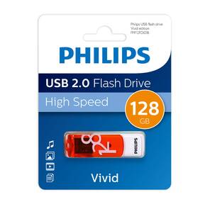 Флеш накопитель 128GB PHILIPS VIVID2.0 128GB,  USB 2.0