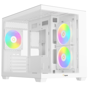 корпус Ocypus Gamma C54 WH ARGB,  MATX,  USB3.0*1+USB2.0*2,  SIDE 2x120mm ARGB,  REAR 1x120mm ARGB