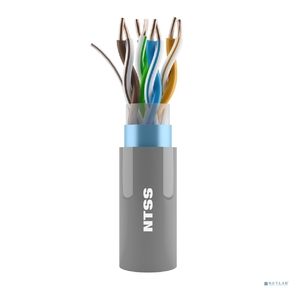 NTSS Кабель витая пара NTSS F / UTP 5e 4 пары одножильный 24AWG медь 305м внутренний нг (А)-HF  (LSZH) серый NTSS-IN-FUTP4-5e-LSZH-GY