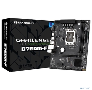 MAXSUN MS-Challenger B760M-F,  LGA1700,  B760,  2*DDR4,  3*SATA3,  M.2,  2*USB 3.2,  4*USB 2.0,  1*PCIEx16,  1*PCIEx1,  VGA+HDMI,   mATX