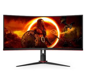 МОНИТОР 34" AOC CU34G2XP Black-Red  (VA,  изогнутый,  3440x1440,  180Hz,  1 ms,  178° / 178°,  300 cd / m,  80M:1,  +2xHDMI 2.0,  +2xDisplayPort 1.4,  +4xUSB 3.0,  +MM,  +регулировка по высоте)