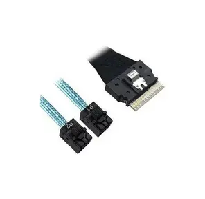 Cable,  x8 8654 to 2x4 8643,  9402 SAS 1M. SFF-8654  (SlimSAS) - 2 x4 SFF-8643 Mini SAS HD